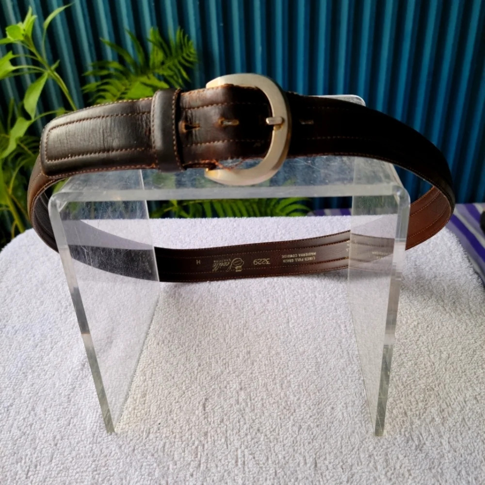 Vintage Seville Brown Leather Belt  3229